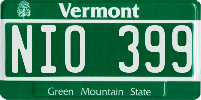 VT license plate NIO399