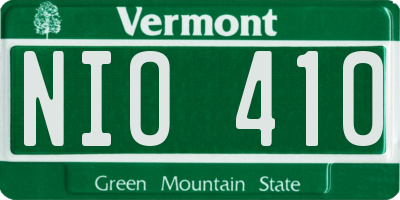 VT license plate NIO410