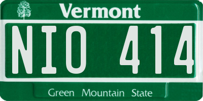 VT license plate NIO414