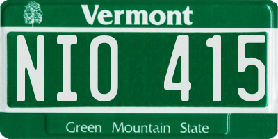 VT license plate NIO415