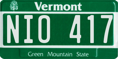 VT license plate NIO417