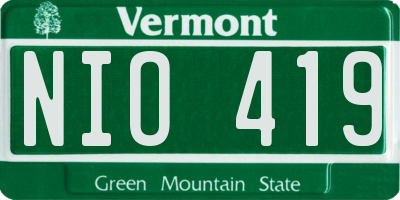 VT license plate NIO419