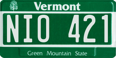 VT license plate NIO421
