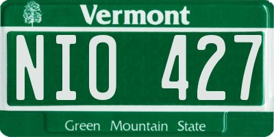 VT license plate NIO427
