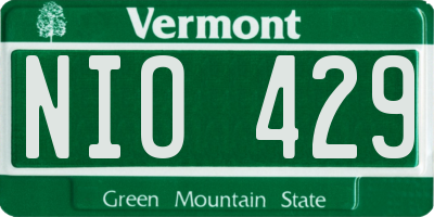 VT license plate NIO429