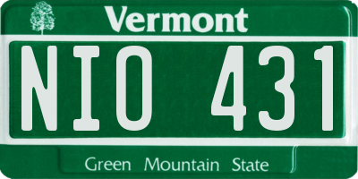 VT license plate NIO431