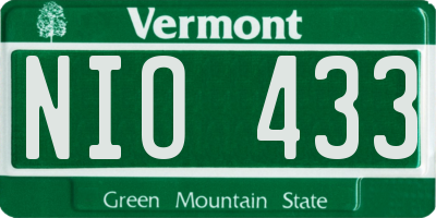 VT license plate NIO433