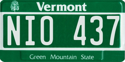VT license plate NIO437