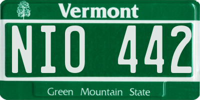 VT license plate NIO442