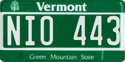 VT license plate NIO443