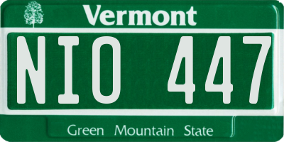VT license plate NIO447