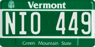 VT license plate NIO449