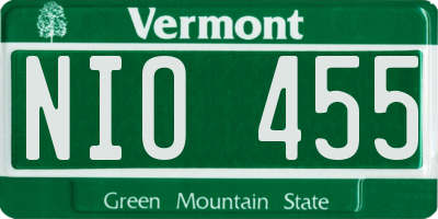 VT license plate NIO455