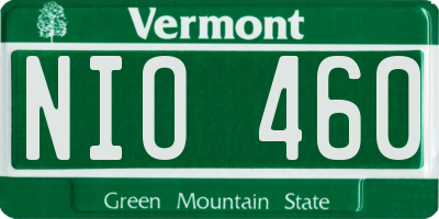 VT license plate NIO460