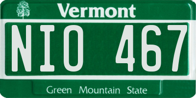 VT license plate NIO467