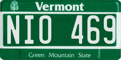 VT license plate NIO469