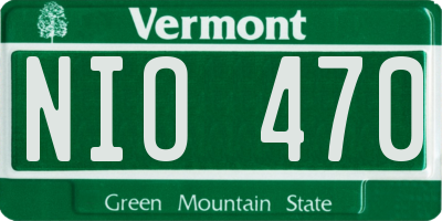 VT license plate NIO470
