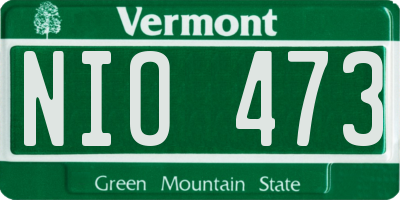 VT license plate NIO473