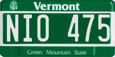 VT license plate NIO475