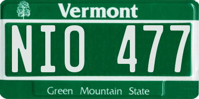 VT license plate NIO477