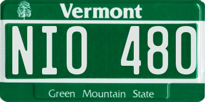 VT license plate NIO480