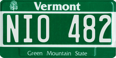 VT license plate NIO482
