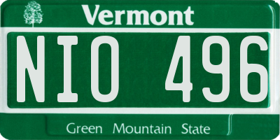 VT license plate NIO496