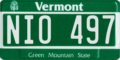 VT license plate NIO497