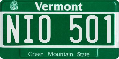 VT license plate NIO501