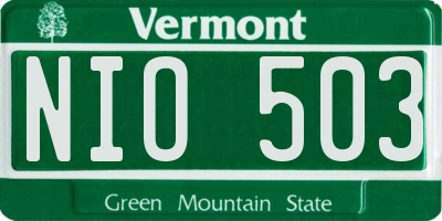 VT license plate NIO503