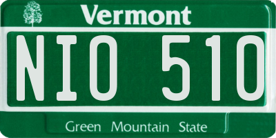 VT license plate NIO510