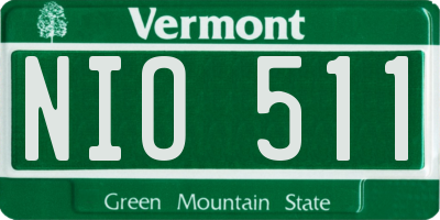 VT license plate NIO511