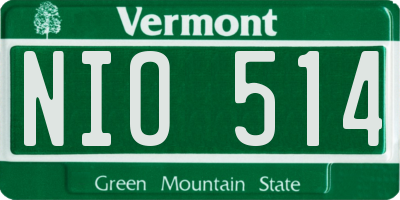 VT license plate NIO514