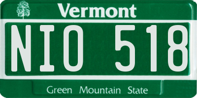 VT license plate NIO518