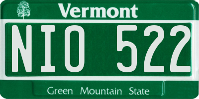 VT license plate NIO522