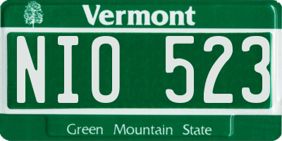 VT license plate NIO523