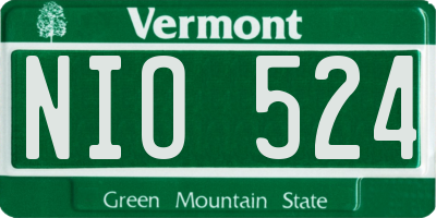VT license plate NIO524
