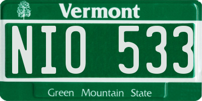 VT license plate NIO533