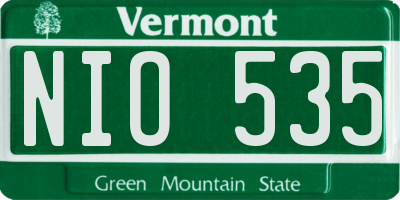 VT license plate NIO535