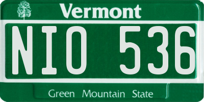 VT license plate NIO536
