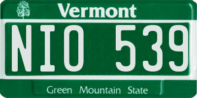 VT license plate NIO539