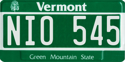 VT license plate NIO545