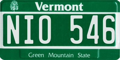 VT license plate NIO546