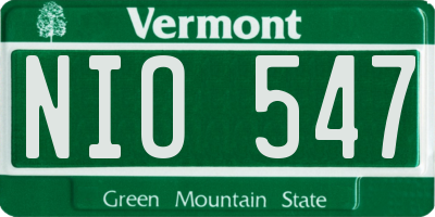 VT license plate NIO547