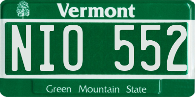 VT license plate NIO552