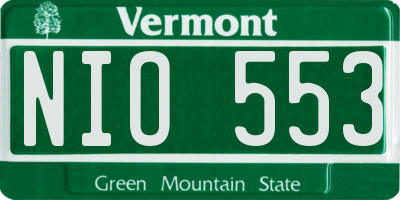 VT license plate NIO553