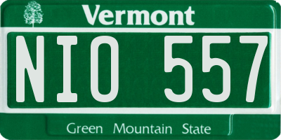 VT license plate NIO557
