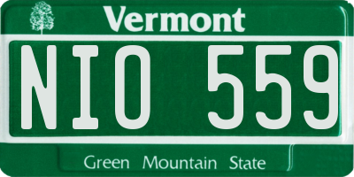 VT license plate NIO559