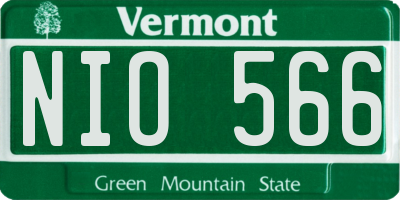 VT license plate NIO566