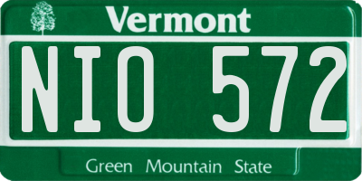 VT license plate NIO572